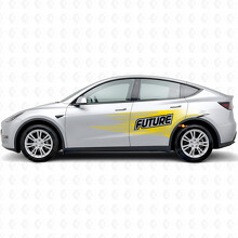 "Future" Lettering Electro-stijl Zij Vinyl Sticker voor Tesla Model Y_5