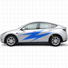 Lightning met contour zij vinyl decal sticker voor Tesla Model Y_2