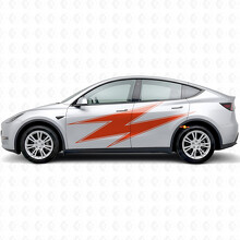 Lightning met contour zij vinyl decal sticker voor Tesla Model Y_4