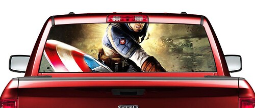 Captain America achterruitsticker voor pick-up trucks en SUV's