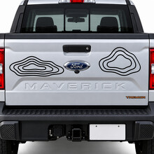 Contour Eilanden Topografische Achterklep Vinyl Decal Sticker voor Ford Maverick 2023_2