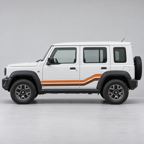 Dubbel diagonaal zijvinyl decalset voor Maruti Suzuki Jimny Alpha Vijfdeurs 2023_1