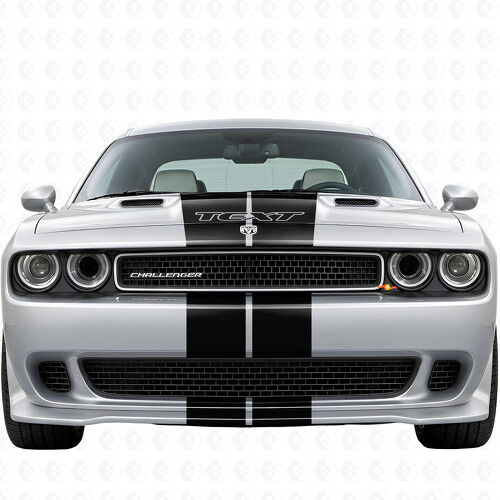 Dubbele Strepen met Aangepaste Tekst Volledige Kit Vinyl Decal Sticker voor Dodge Challenger 2008-2014