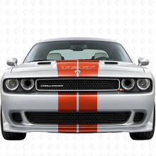 Dubbele Strepen met Aangepaste Tekst Volledige Kit Vinyl Decal Sticker voor Dodge Challenger 2008-2014_4