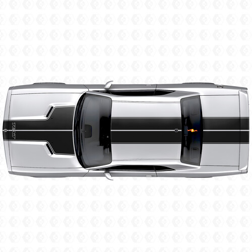 Dubbele aangepaste omlijning strepen motorkap dak kofferbak vinyl decal sticker voor Dodge Challenger 2008-2014