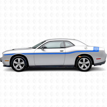 Outline Strepen met Aangepaste Tekst Zijdelingse Vinyl Decal Sticker voor Dodge Challenger_2