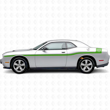 Outline Strepen met Aangepaste Tekst Zijdelingse Vinyl Decal Sticker voor Dodge Challenger_3