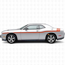 Outline Strepen met Aangepaste Tekst Zijdelingse Vinyl Decal Sticker voor Dodge Challenger_4