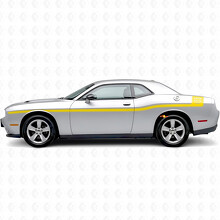 Outline Strepen met Aangepaste Tekst Zijdelingse Vinyl Decal Sticker voor Dodge Challenger_5