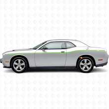 Aangepaste dubbele strepen met variërende breedtes zijvinyl decal sticker voor Dodge Challenger_3