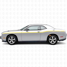 Aangepaste dubbele strepen met variërende breedtes zijvinyl decal sticker voor Dodge Challenger_5