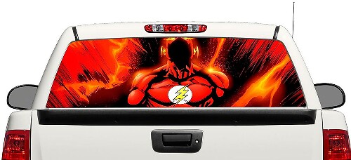 Flash DC Comics Achterraam Vinyl Sticker voor Vrachtwagens