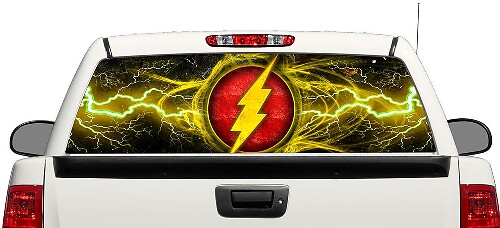 Flash-logo bliksem DC Comics achterruit vinyl decal sticker