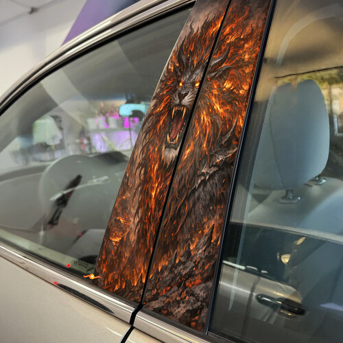Demon Lion Deurstijl Vinyl Decal Sticker_1