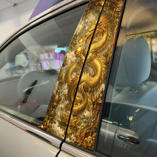 Golden Dragon Deurstijl Vinyl Sticker Decal