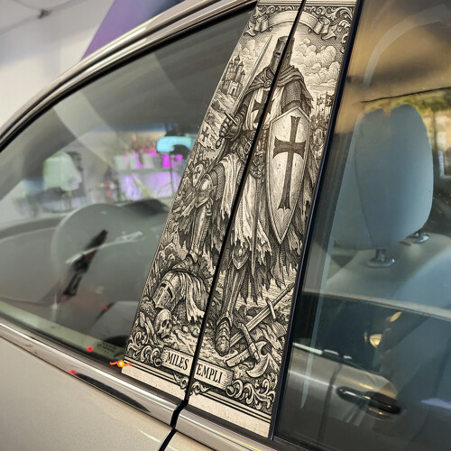 Templar Warrior Door Pillar Vinyl Decal Sticker