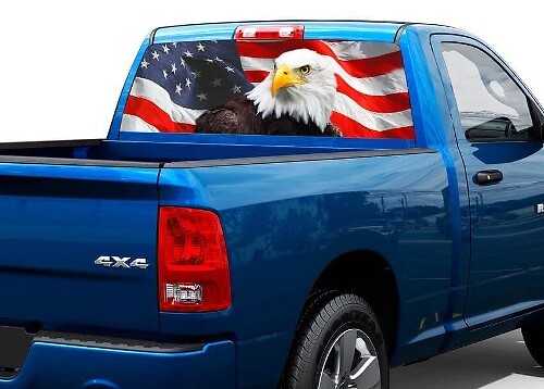 Amerikaanse Eagle Vlag Achterruit Vinyl Decal voor Pickup Trucks en SUV's