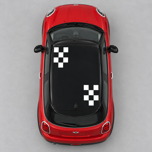 Checker Hoeken Dak Vinyl Decal Sticker voor MINI Cooper 2014_1
