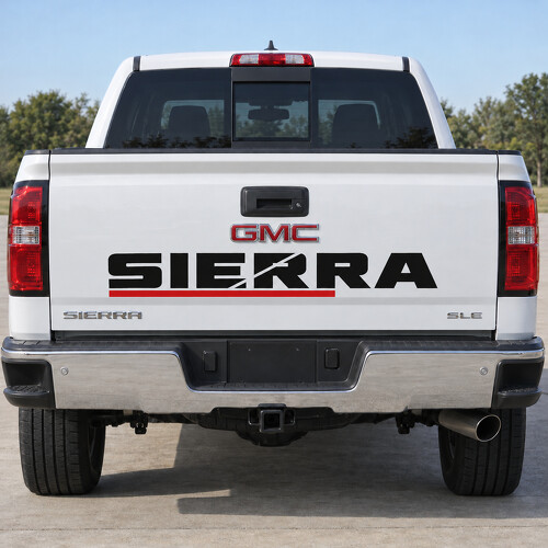 Inline Crosscut Vinyl Stickers voor Achterklep van GMC Sierra_1