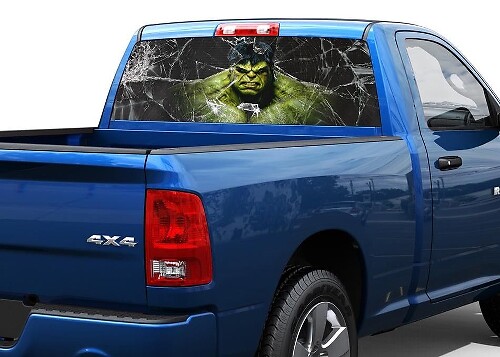 Hulk-stijl gebroken glas achterruitsticker voor pick-uptruck SUV