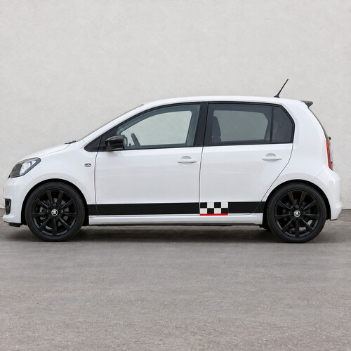 Checker raamsponning zijvinyl decal sticker voor Skoda Citigo