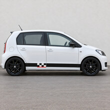 Checker raamsponning zijvinyl decal sticker voor Skoda Citigo_2