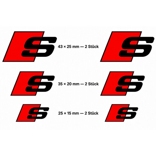6x Audi S Remklauwset Decals Stickers Vinyl Embleem Grafieken