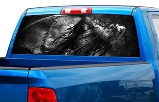 Grim reaper schedel kleur of B/W Achterruit Grafische Decal Sticker Truck SUV
