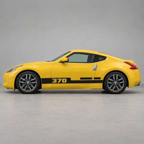 Brede nummertrap coupé zijvinylsticker voor Nissan 370Z 2018