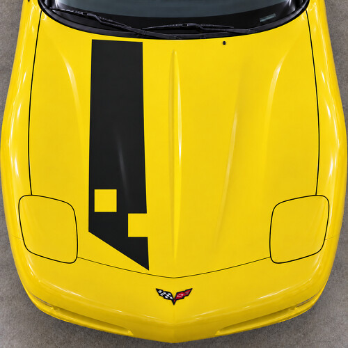 Offset Checker Lint Coupe Motorkap Vinyl Decal Sticker voor Chevrolet Corvette C5 1997-2004