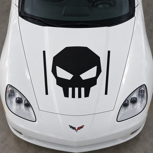 Skull Outrigger Standaard Coupe Motorkap Vinyl Decal Sticker voor Chevrolet Corvette C6 2005-2013