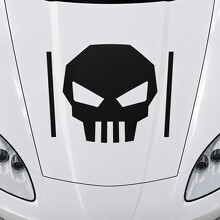 Skull Outrigger Standaard Coupe Motorkap Vinyl Decal Sticker voor Chevrolet Corvette C6 2005-2013_2
