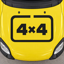Four Square 4x4 Motorkap Vinyl Decal Sticker voor Fiat Panda Cross 319 2014_2
