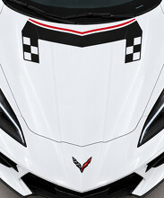 Sticker met ruitmotief op schouderbrug voor C8 Stingray motorkap vinyl decal voor Chevrolet Corvette 2020_2