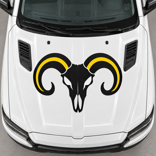 Open Horn Skull DT Rebel Capuchon Vinyl Decal Sticker voor RAM 1500 2019_1