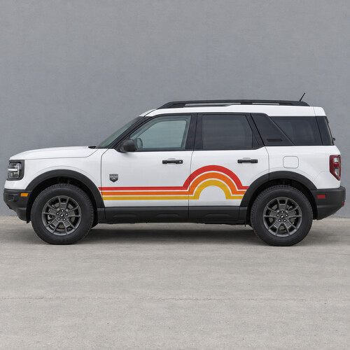 Sunset Disc Big Bend Side Vinyl Sticker voor Ford Bronco Sport 2024