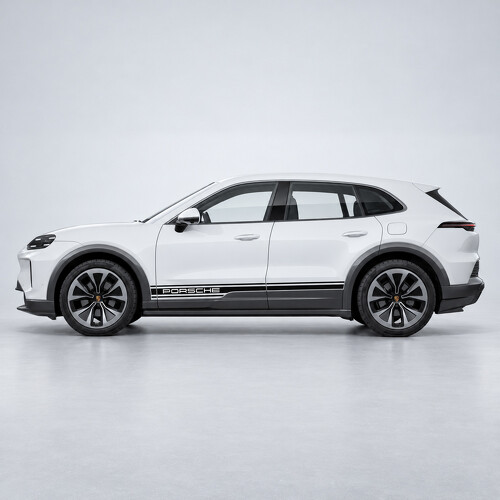 Gemerkt Strepen Vinyl Stickers voor instaplijsten voor Porsche Cayenne Electric