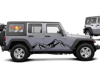 Jeep sticker WRANGLER zijkap deur spatbord raamsticker Rubicon Sahara JK 4DR