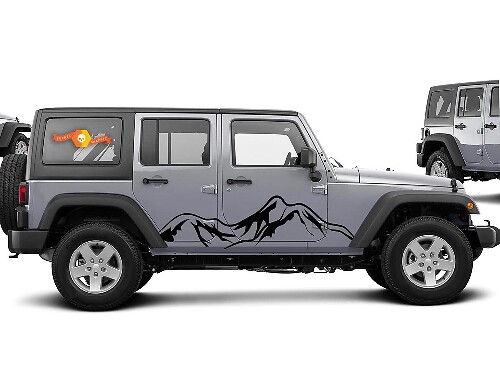 Mountain Range zij vinyl decal sticker voor Jeep Wrangler