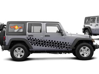 Jeep-sticker | WRANGLER Side Hood Door Fender Window Decal rubicon sahara JK 4DR 23