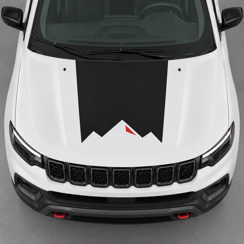 Ridge Cut Motorkap Vinyl Decal Sticker voor Jeep Compass III (J4U) 2025-heden