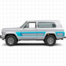 Retrostijl Strepen Zij Vinyl Decal Sticker voor Jeep Cherokee 1981-83_2