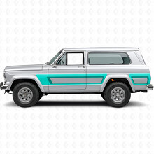 Retrostijl Strepen Zij Vinyl Decal Sticker voor Jeep Cherokee 1981-83_5