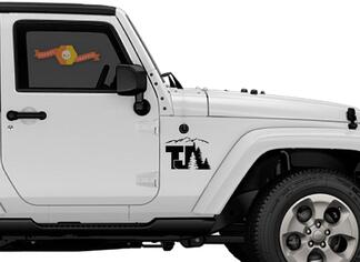 Jeep TJ Tree Mountain Sticker Wrangler Decals Stickers Logo-pick kleur