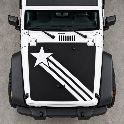 Star Trail Motorkap Vinyl Decal Sticker voor Jeep Wrangler 2014