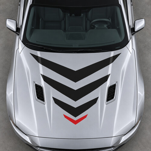 Sonic Chevron Mach 1 Motorkap Vinyl Decal Sticker voor Ford Mustang 2021_1