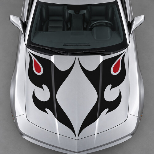 Twin Flame SS motorkap vinyl decal sticker voor Chevrolet Camaro 2013_1