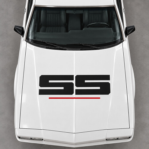 Squared SS Motorkap Vinyl Decal Sticker voor Chevrolet Monte Carlo SS Sport Coupe (niet-Aerocoupe) 1986_1