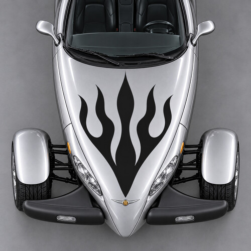 Vijf Vlammen Ventilator Motorkap Vinyl Sticker voor Chrysler Prowler 2001-2002_1