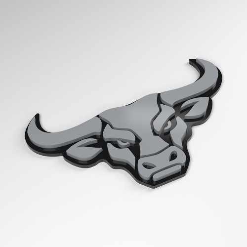Bull Wide Horns 3D Acryl Embleem_1